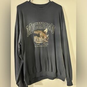 Urban Outfitters Michigan Graphic Crewneck Sweater - Dark Gray